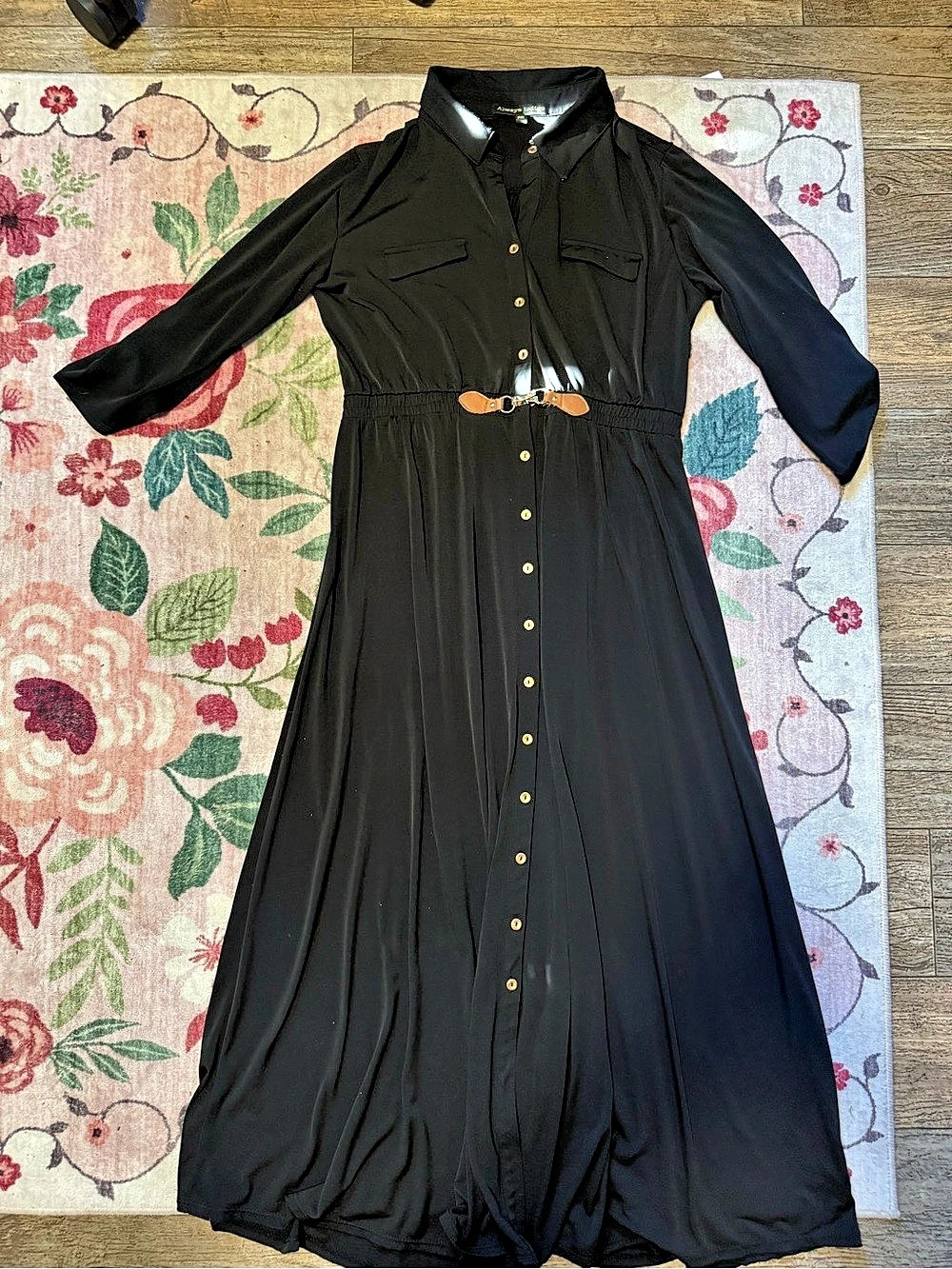 Black Maxi Shirt Dress